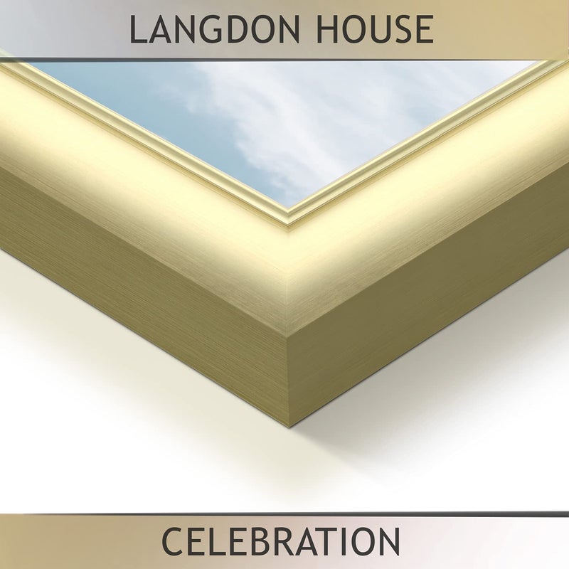 Langdon House 8x10 Gold Picture Frame, Contemporary Glam Photo Frame 8 x 10, Wall Mount or Table Top, Celebration Collection - Image 2